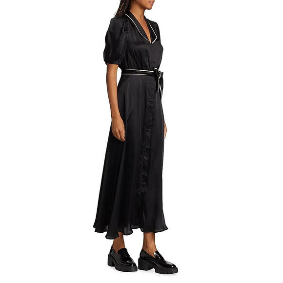 New/Missing belt, The Great Melody Belted Satin Midi-Dress Size 3 #MD1470 - Picture 9 of 11